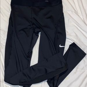 nike black leggings with mesh slits